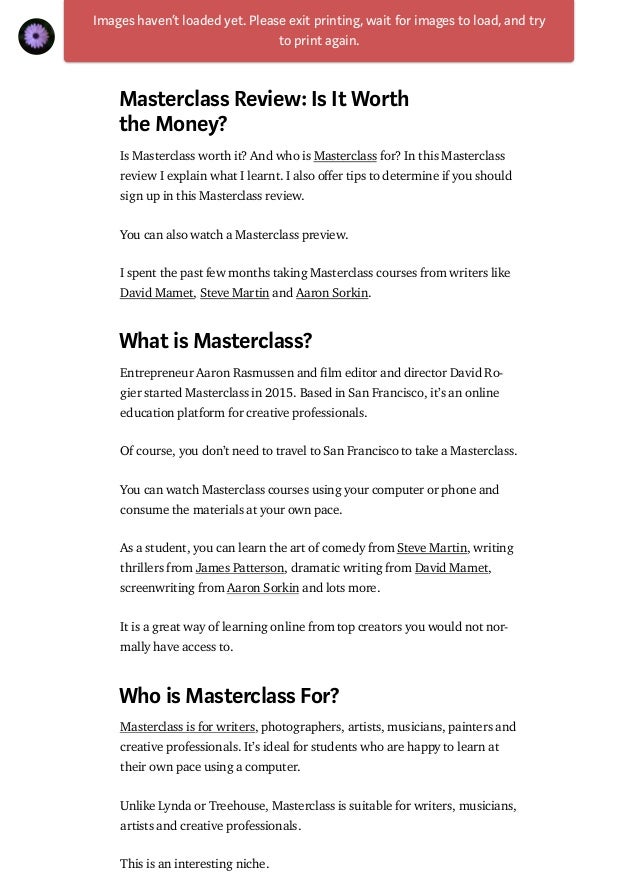 Masterclass Review Is It Worth The Money - 