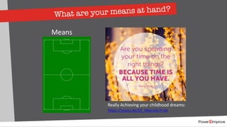 What are your means at hand?
Means
Really Achieving your childhood dreams:
https://youtu.be/ji5_MqicxSo?t=6s
 