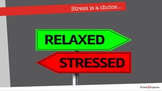 Stress is a choice…
 