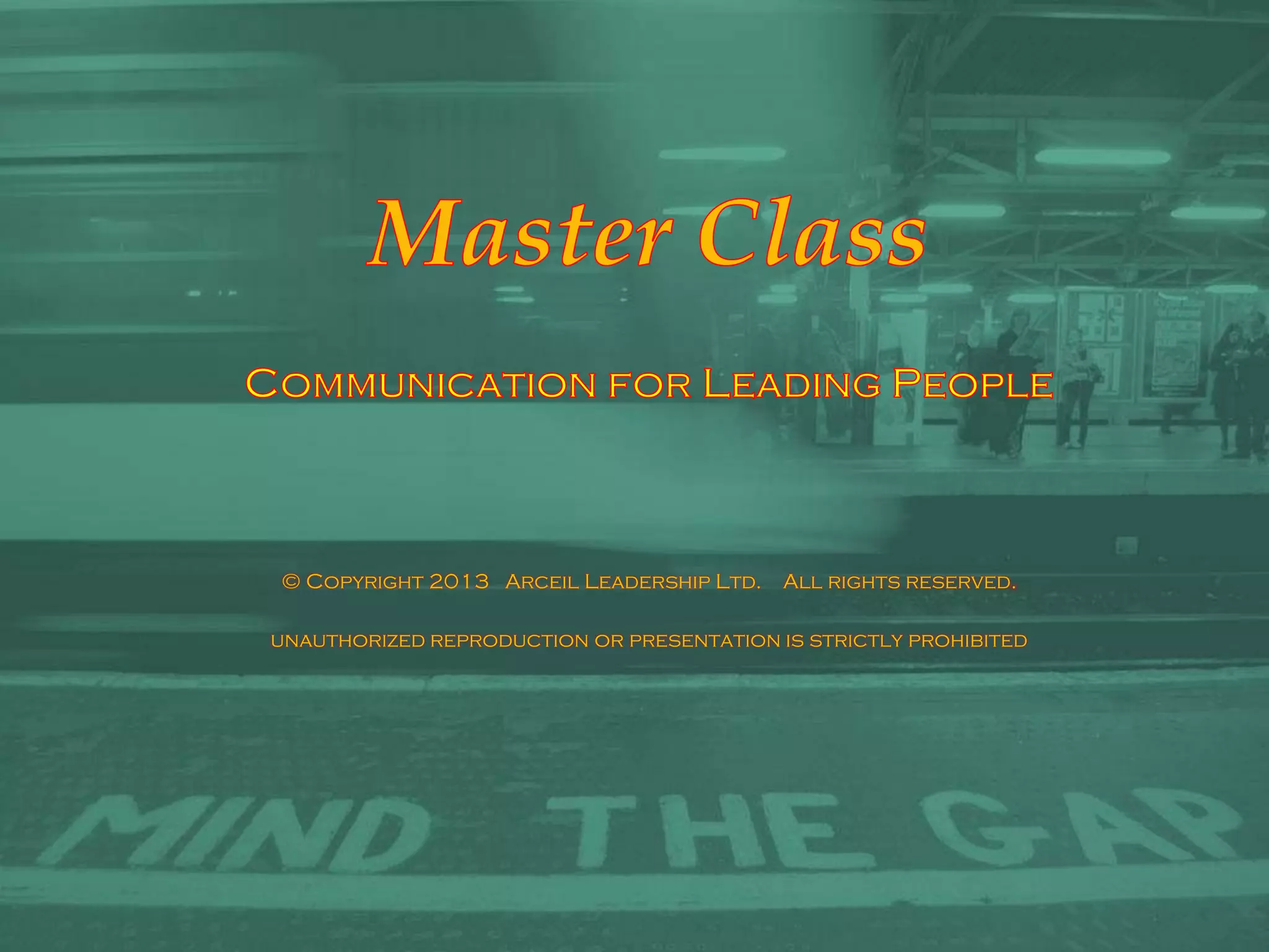 Master Class Three Voices January 2013 | PPTX