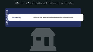 +7% sur un an en termes de volume de transactions : record historique
XX siècle : Amélioration et Stabilisation du Marché
...