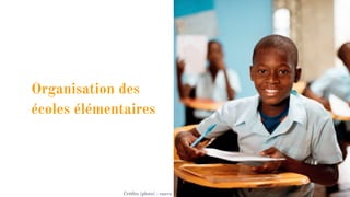 Organisation des
écoles élémentaires
Crédits (photo) : canva
 