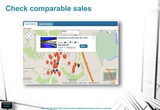 Check comparable sales
Take the 21 day free trial at www.realestateinvestar.com.au/promo
 