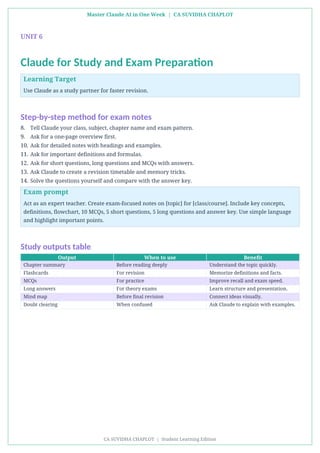 Master Claude AI in One Week: Student-Friendly Guide to AI Prompting ...
