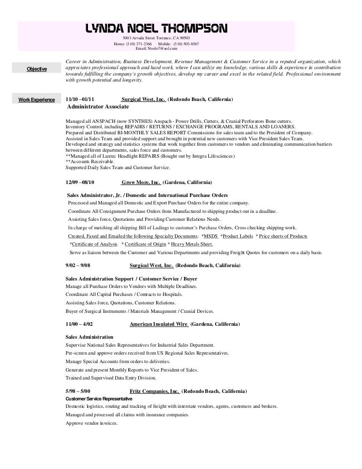 2011mastercopyresum efrom lynda noel thompson lynda customer service
