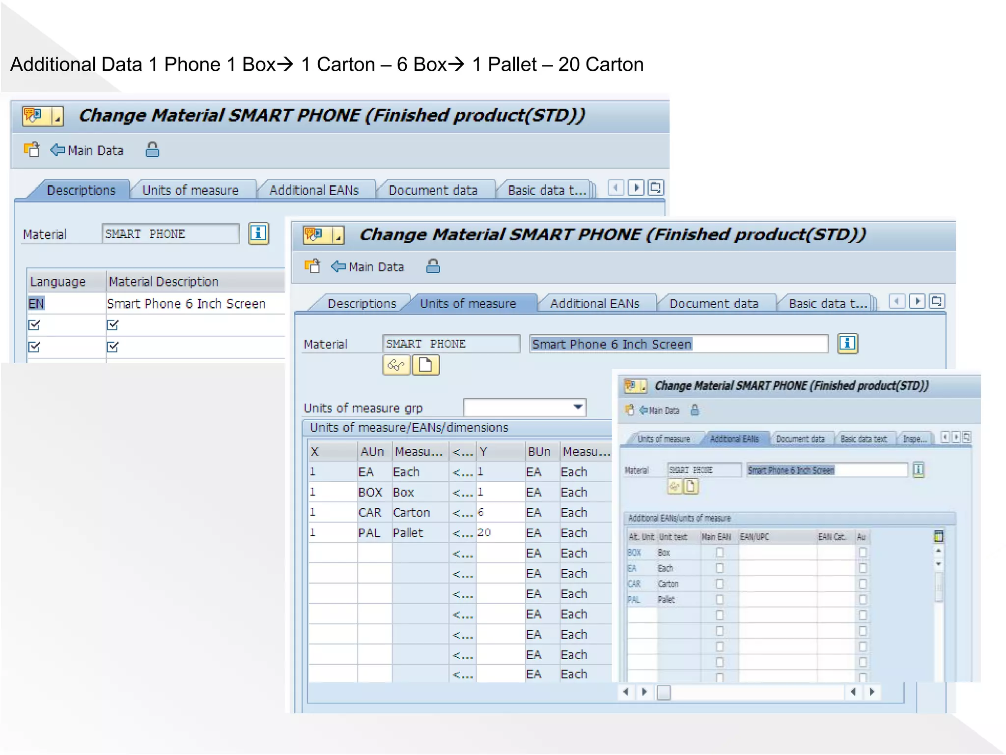 Additional Data 1 Phone 1 Box 1 Carton – 6 Box 1 Pallet – 20 Carton
 