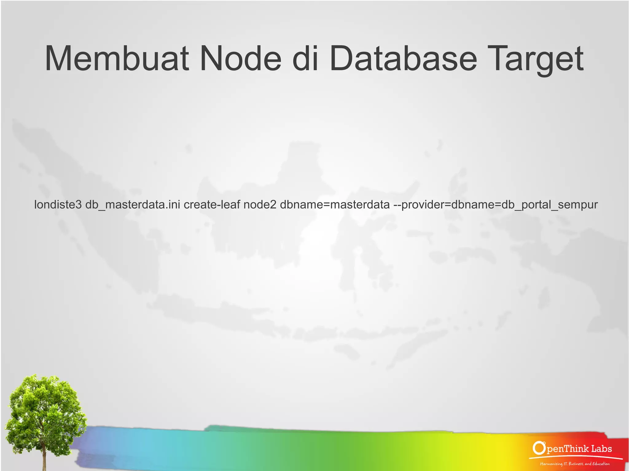 Tips : .pgpass ● Agar tidak perlu memasukkan password secara interaktif, maka kita bisa menyimpan password pada file ~/.pgpass , formatnya : hostname:port:database:username:password 
