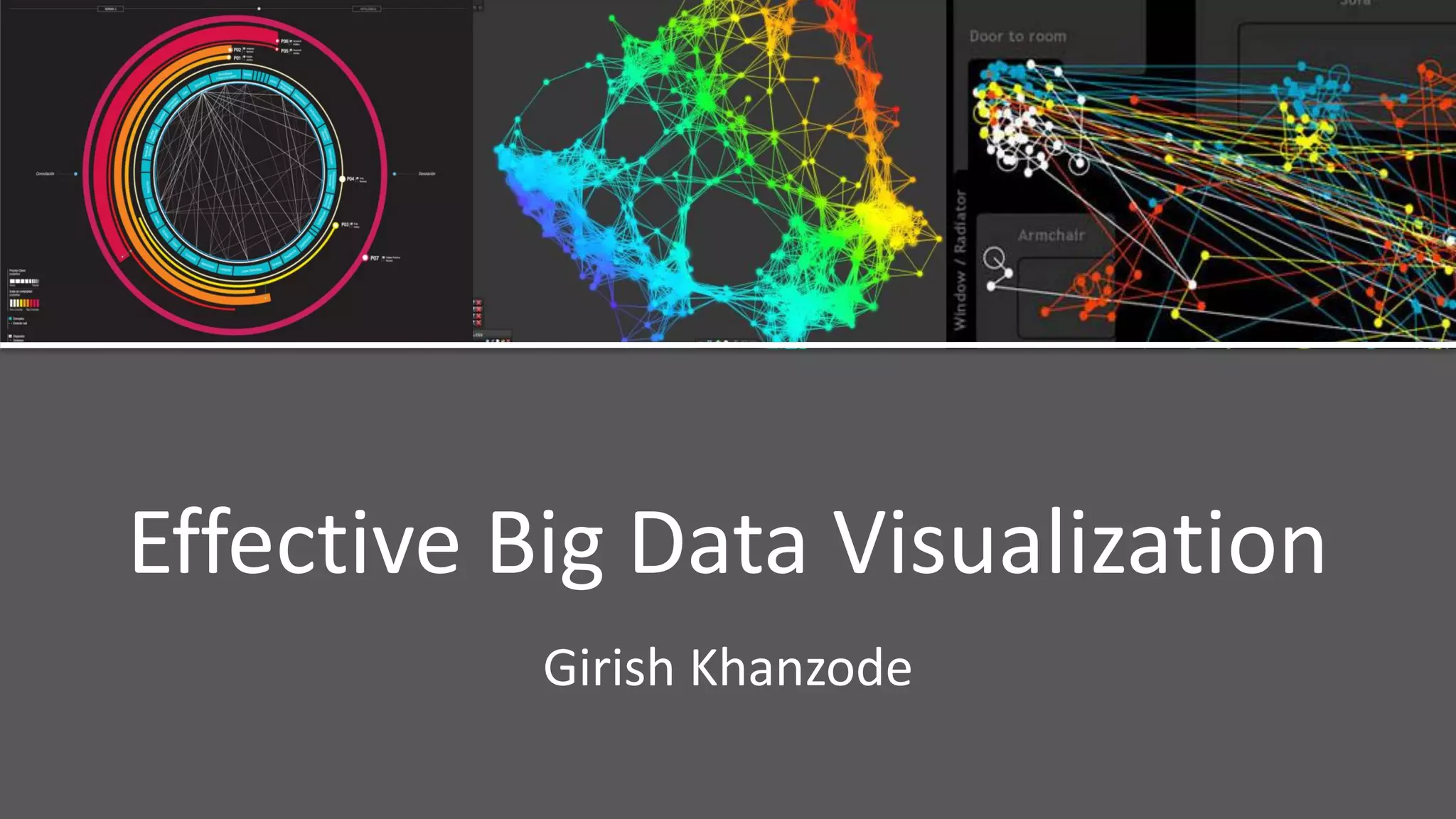 Effective
Big Data Visualization
Girish Khanzode
 