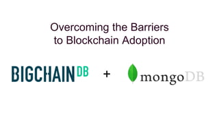 Overcoming the Barriers
to Blockchain Adoption
+
 
