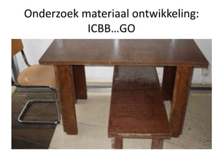 Onderzoek materiaal ontwikkeling:
ICBB…GO

 