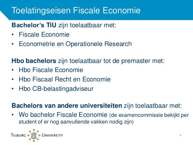 Master Fiscale Economie en Fiscaal Recht