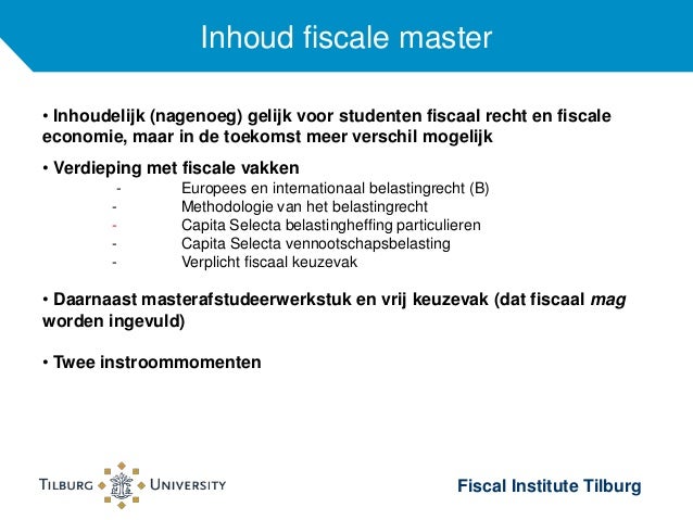 Master Fiscale Economie en Fiscaal Recht