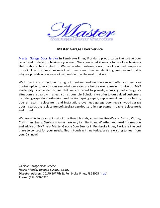 Master Garage Door Service
