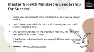 Master Growth Mindset & Leadership for Success – London HeartbeatsZ ...