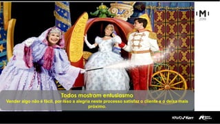 Todos mostram entusiasmo
Vender algo não é fácil, por isso a alegria neste processo satisfaz o cliente e o deixa mais
próximo.
 