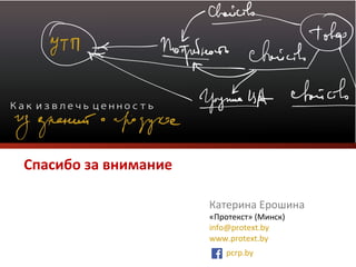 Спасибо за внимание
Катерина Ерошина
«Протекст» (Минск)
info@protext.by
www.protext.by
pcrp.by
 