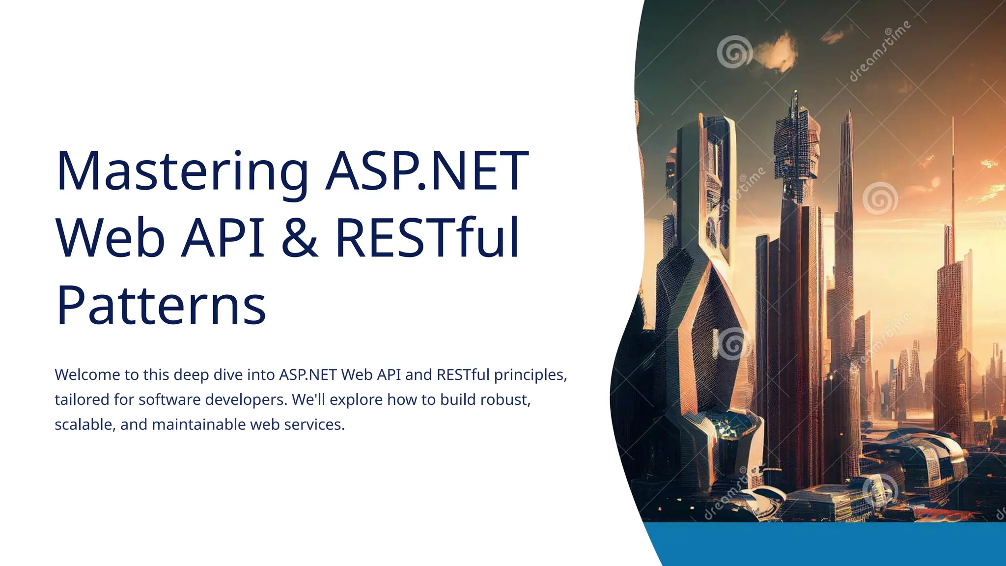Mastering ASP.NET Web API & RESTful Patterns Welcome to this deep dive into ASP.NET Web API and RESTful principles, tailored for software developers. We'll explore how to build robust, scalable, and maintainable web services. 