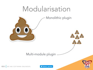 Modularisation
Monolithic plugin
Multi-module plugin
 