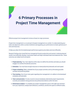 Mastering Project Time Management: The 5-Step Guide and Tips | PDF