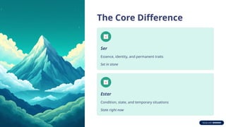 Mastering-Ser-and-Estar-in-Spanish, Verb to be in spanish | PPTX