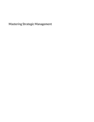 Mastering Strategic Management
 