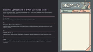 Memo Components Mastering how to write memorandum...pptx