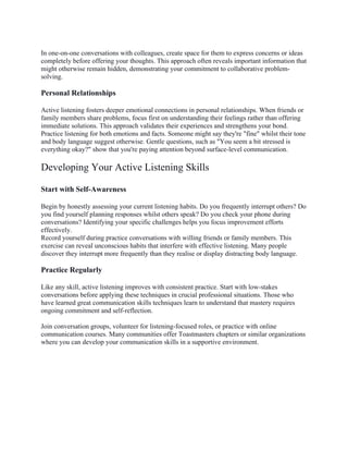 Mastering Active Listening: The Key to Effective Communication | DOCX
