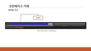 코인베이스 거래
입력값 구조
그림3] 그림 2 코인베이스 거래의 Raw data
locktime
 
