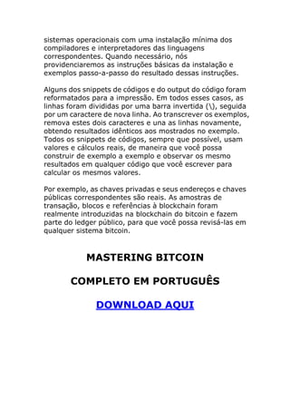 Mastering bitcoin em português completo | PDF