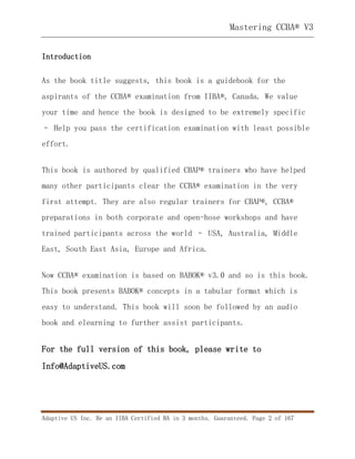 Mastering CCBA v3 Sample Chapter | PDF