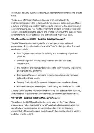 Mastering Data Pipeline Efficiency with Certified DataOps Manager (CDOM ...