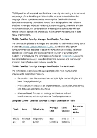 Mastering Data Pipeline Efficiency with Certified DataOps Manager (CDOM ...