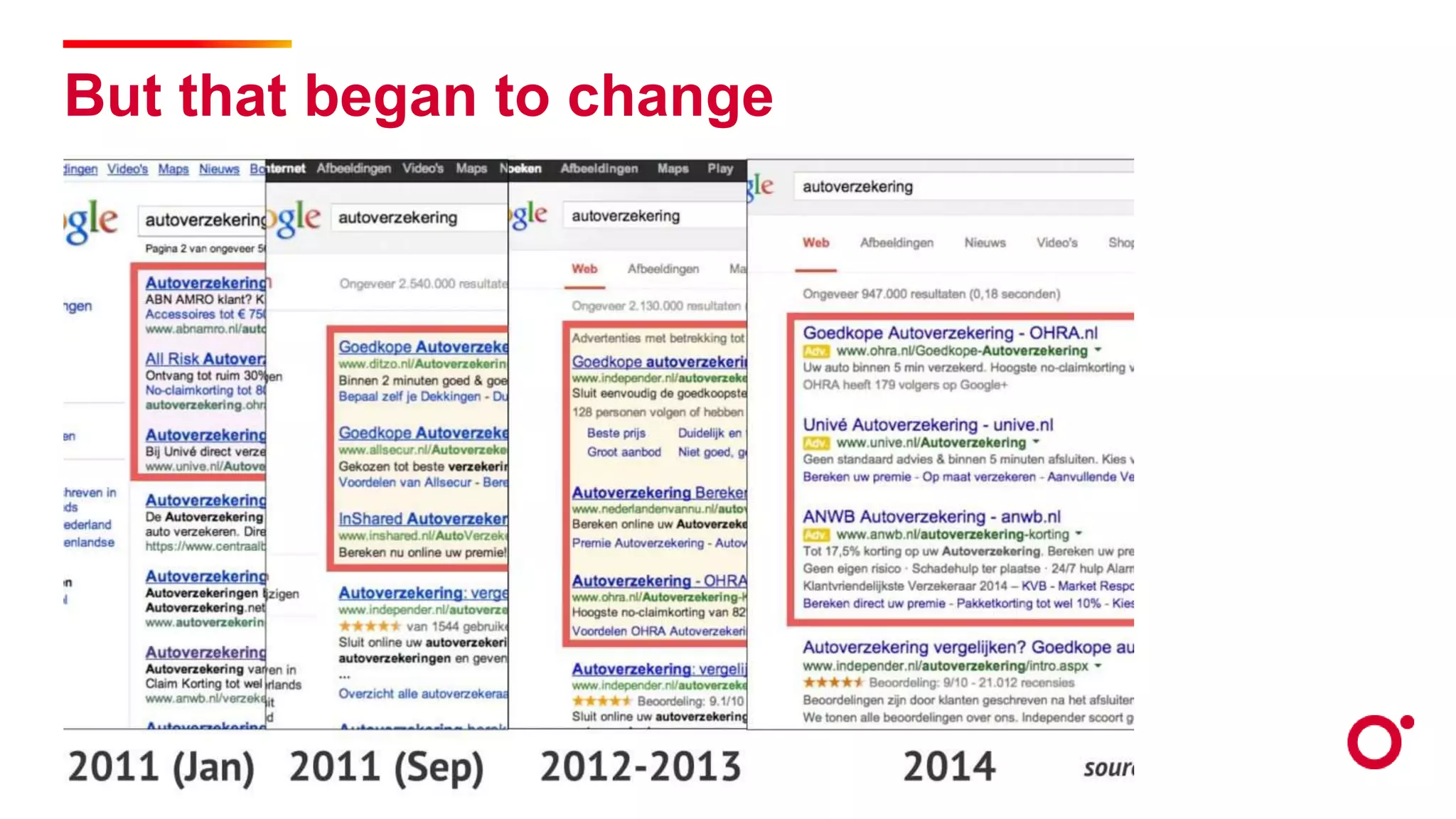 But that began to change
 