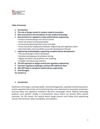 Mastering Design Control, Risk Assessment & Regulatory Compliance in ...