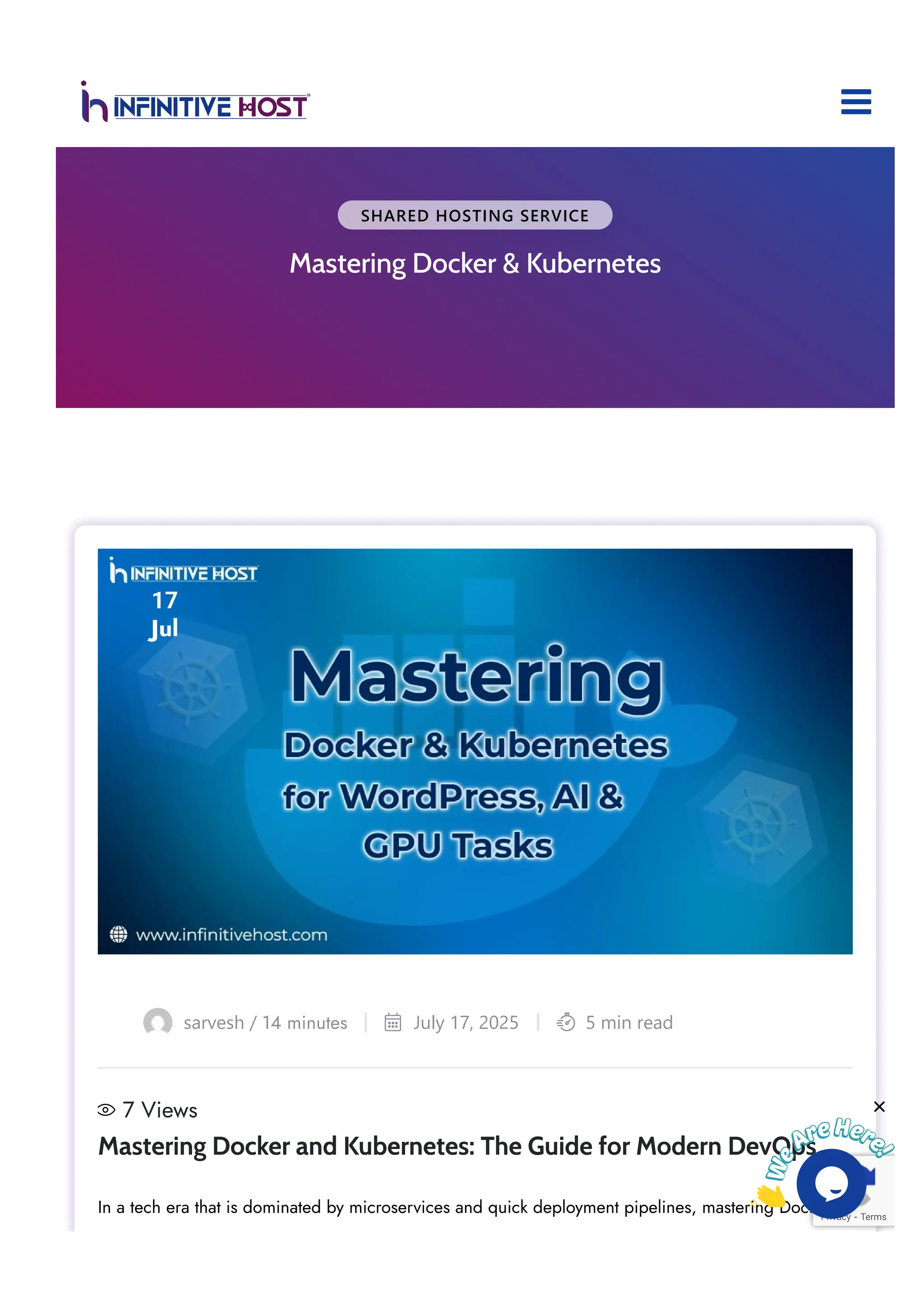 SHARED HOSTING SERVICE Mastering Docker & Kubernetes 17 Jul 7 Views sarvesh / 14 minutes July 17, 2025  5 min read  Mastering Docker and Kubernetes: The Guide for Modern DevOps In a tech era that is dominated by microservices and quick deployment pipelines, mastering Docker Privacy - Terms   