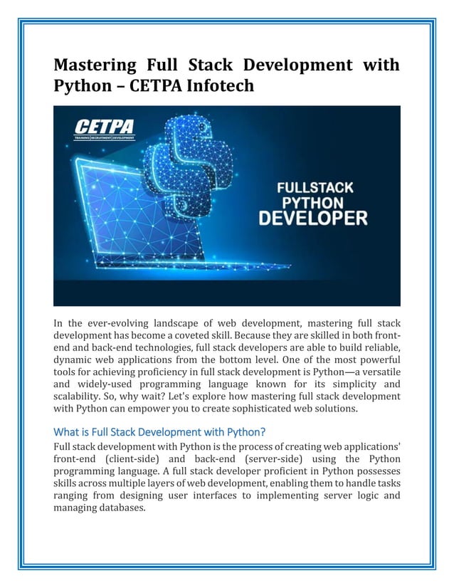 Mastering Full Stack Development with Python – CETPA Infotech.pdf