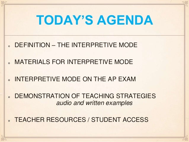 Interpretive essay definition