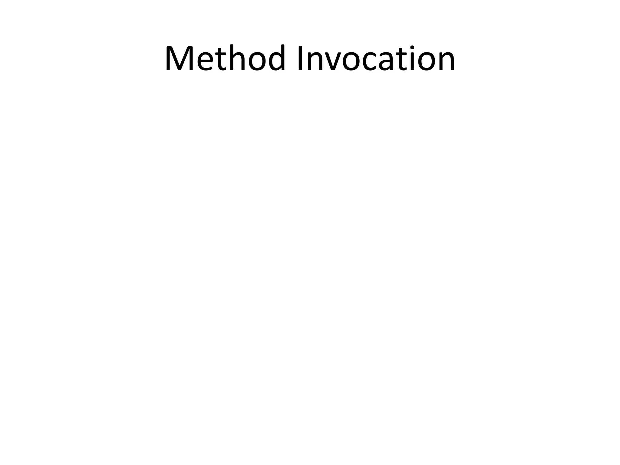 Method Invoсation
 