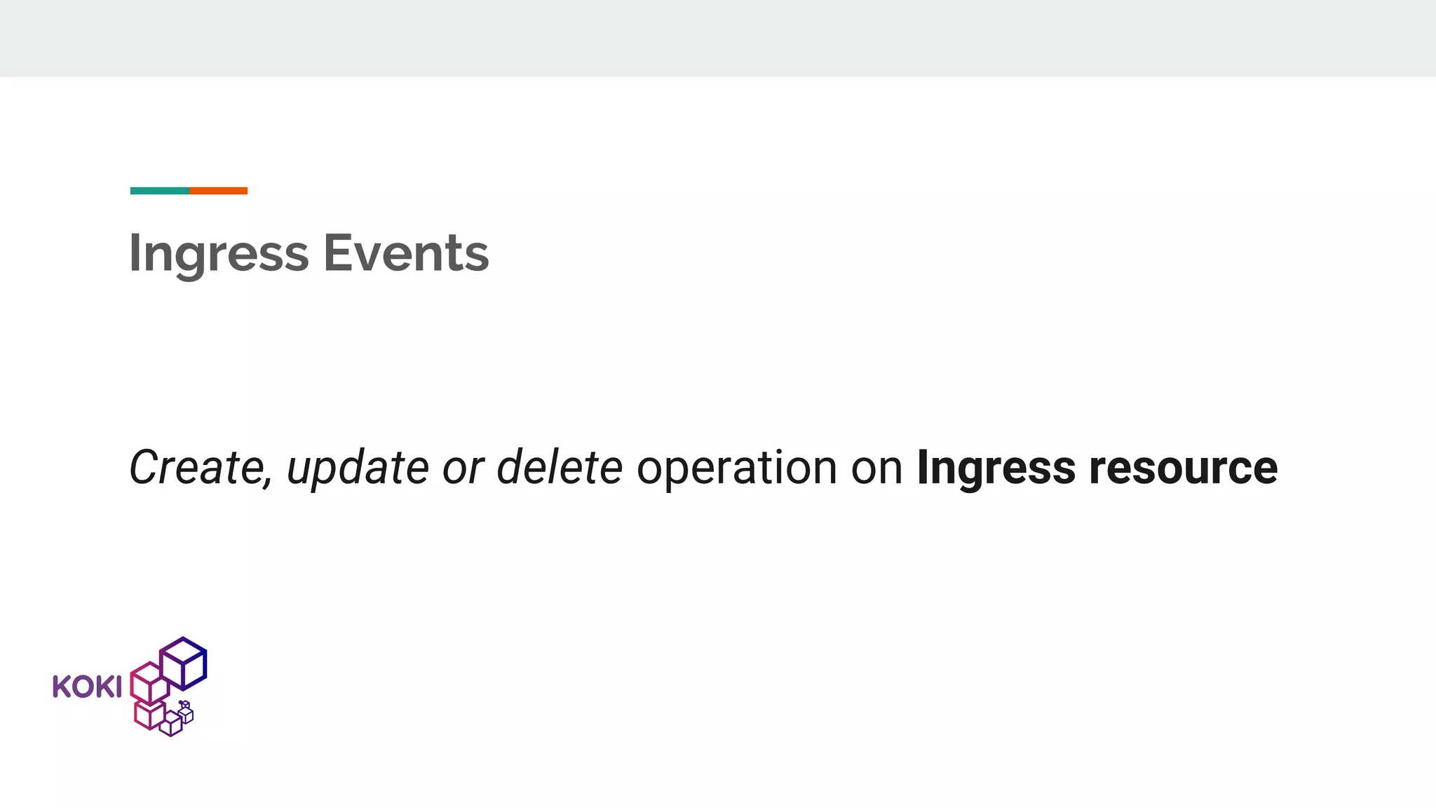 Ingress Events Create, update or delete operation on Ingress resource 