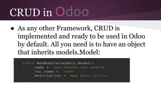 odoo 11.0 development (CRUD)