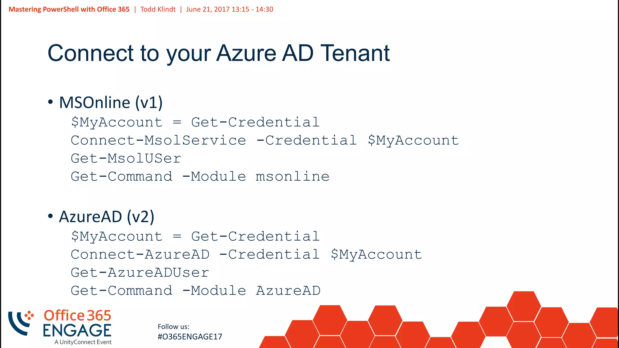O365Engage17 - Mastering power shell with office 365 | PPT