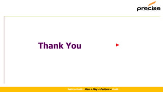 Thank You
Path to Profit - Plan + Play + Perform = Profit
 