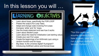 Mastering Python lesson3b_for_loops | PPT