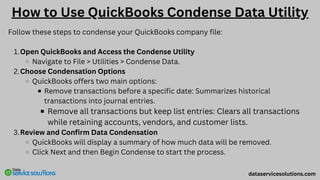 Mastering QuickBooks Condense Data Utility A Complete Guide | PPT