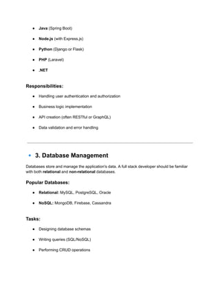 components of full stack web development | PDF