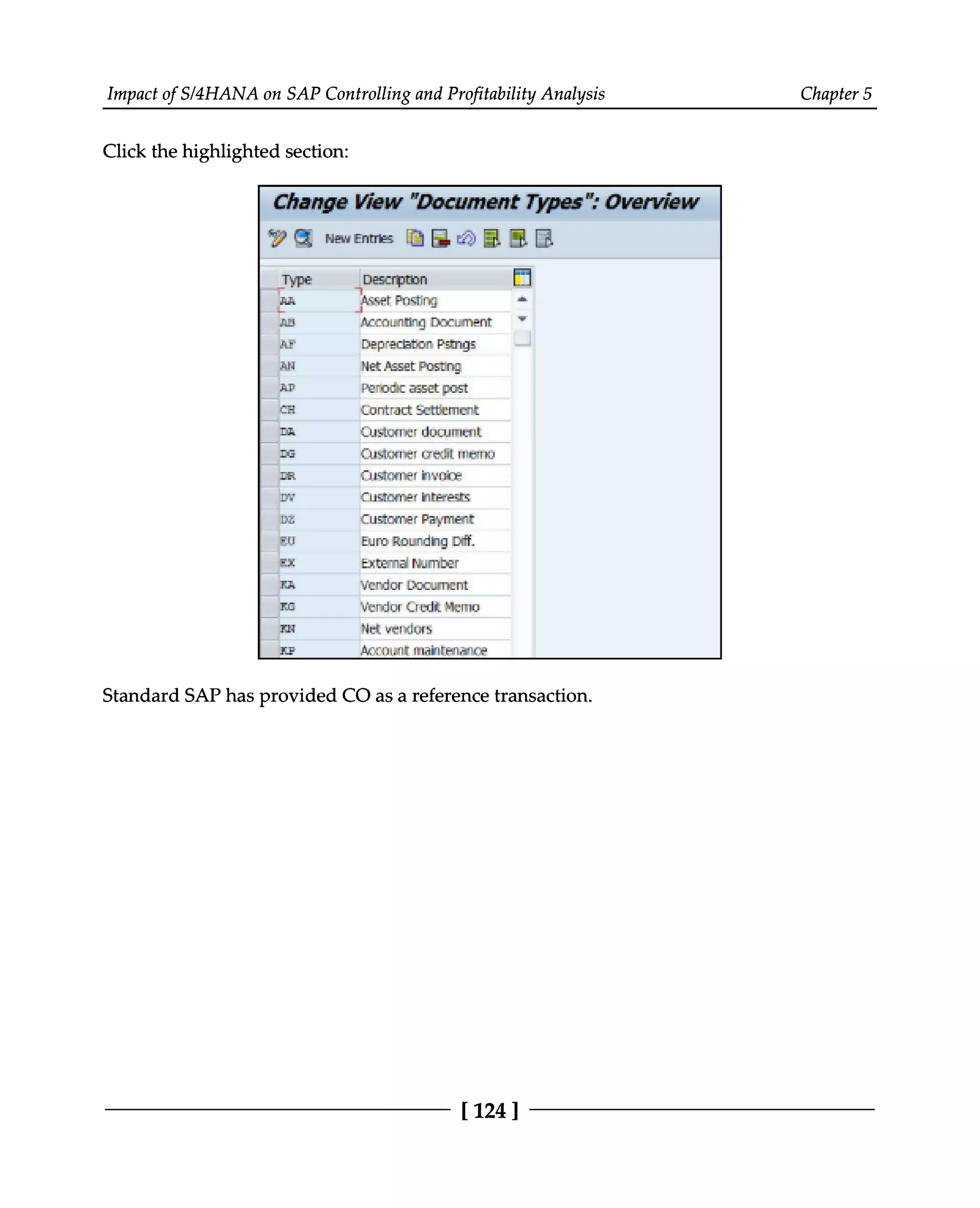 Impact of S/4HANA on SAP Controlling and Profitability Analysis Chapter 5
Click the highlighted section:
Standard SAP has provided CO as a reference transaction.
[124 ]
 