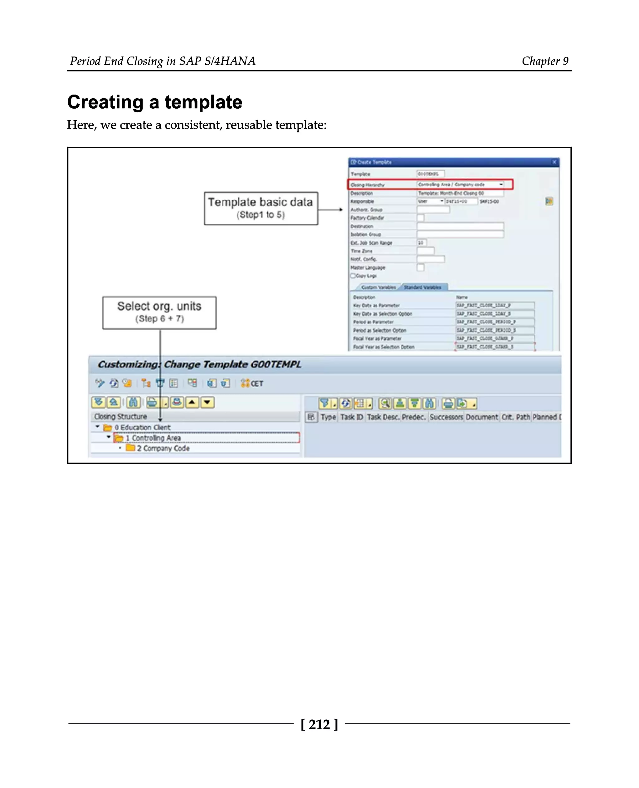 Period End Closing in SAP S/4HANA Chapter 9
Creating a template
Here, we create a consistent, reusable template:
[212 ]
 