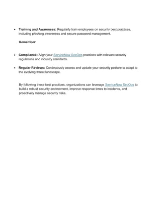 Mastering Security: Best Practices for ServiceNow SecOps | PDF ...
