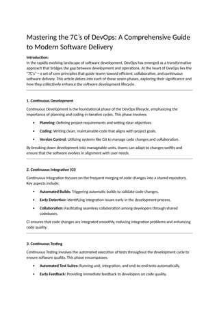 Mastering the 7C of AI Software delivery | DOCX