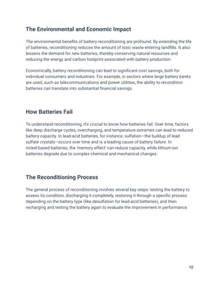 Conserving Battery Mastering the Art of Battery Reconditioning | PDF